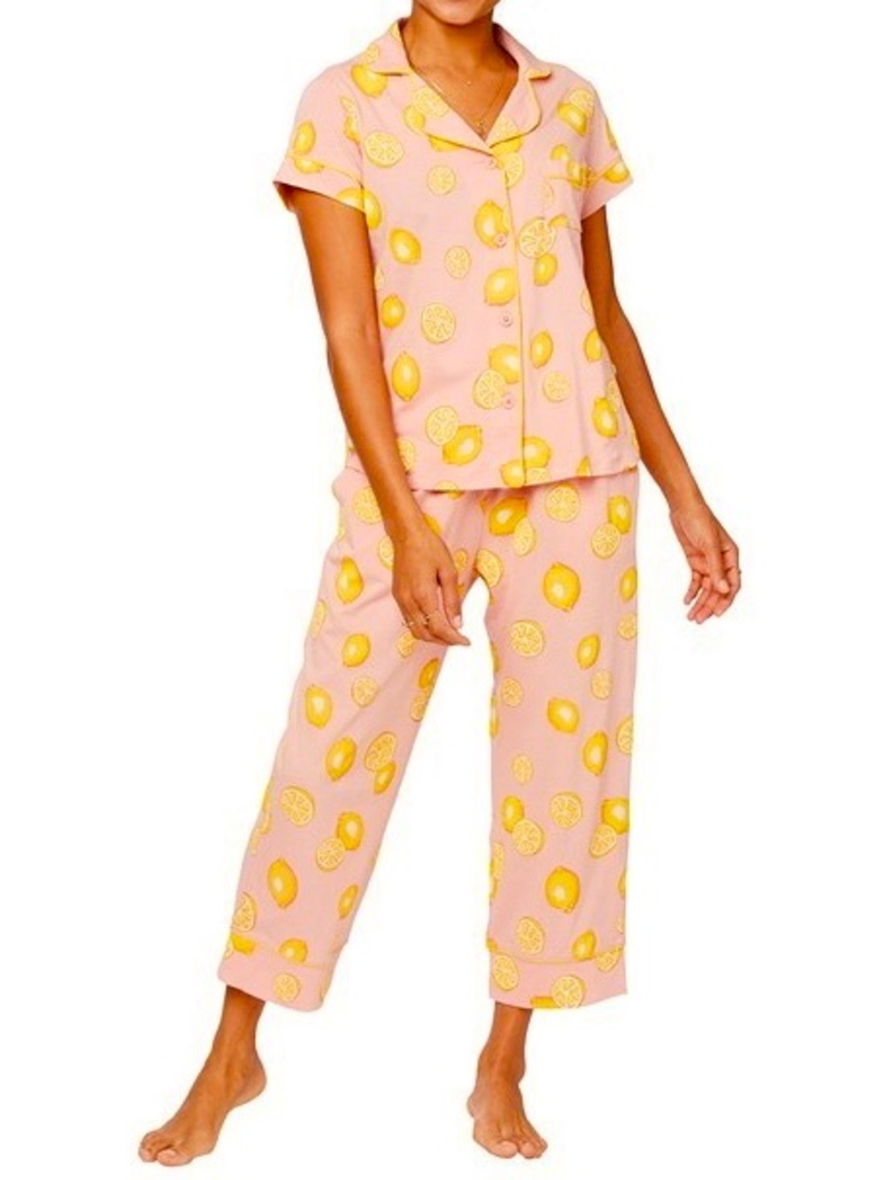 LIKE NEW The Cat’s Pajamas Pink Lemon Pima Knit Capri Set XL
